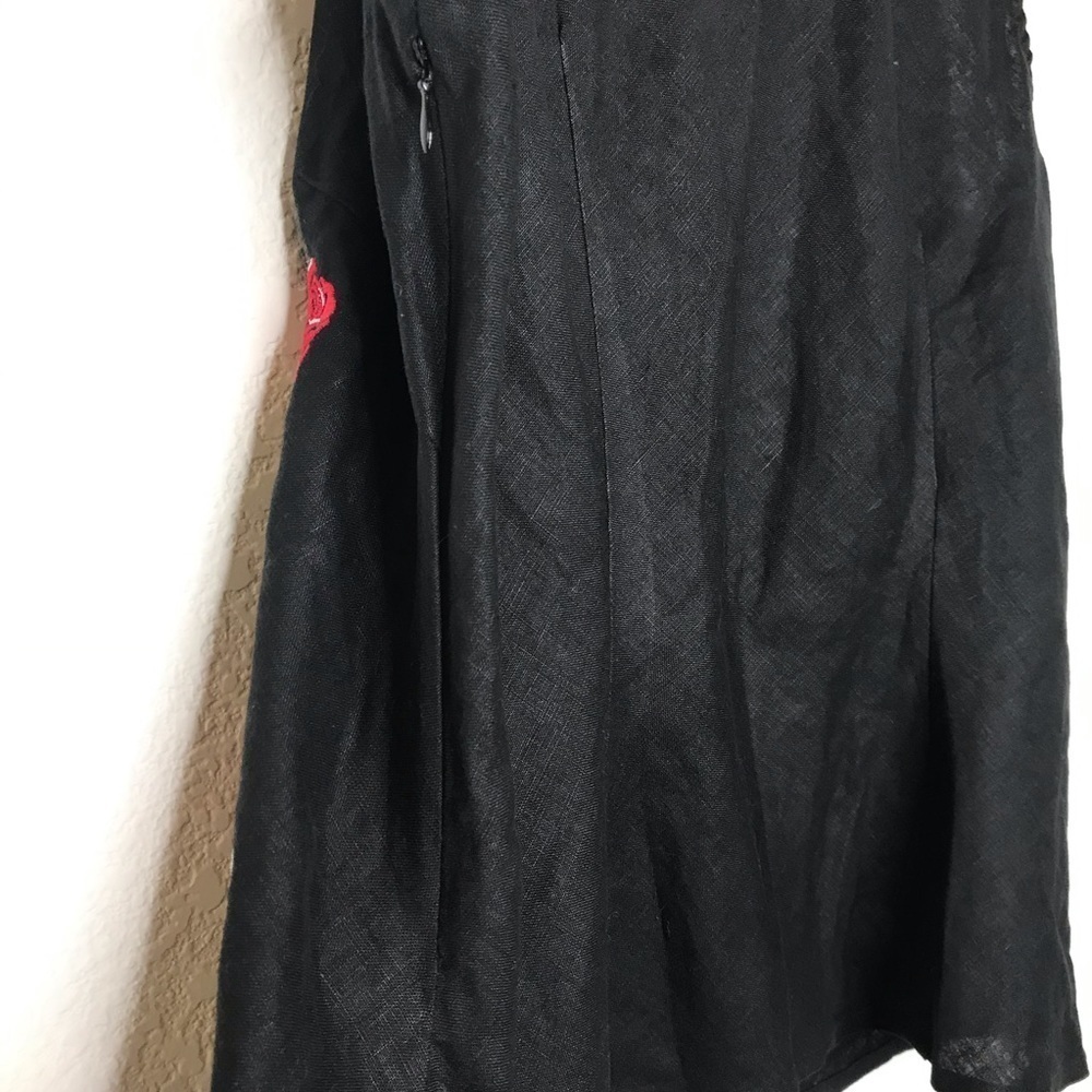 Edward black sleeveless linen floral top medium - Picture 5 of 12